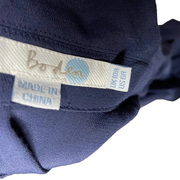 Boden Highbury Peter Pan Collar Dress Navy Blue Size US 6 - Picture 11 of 12